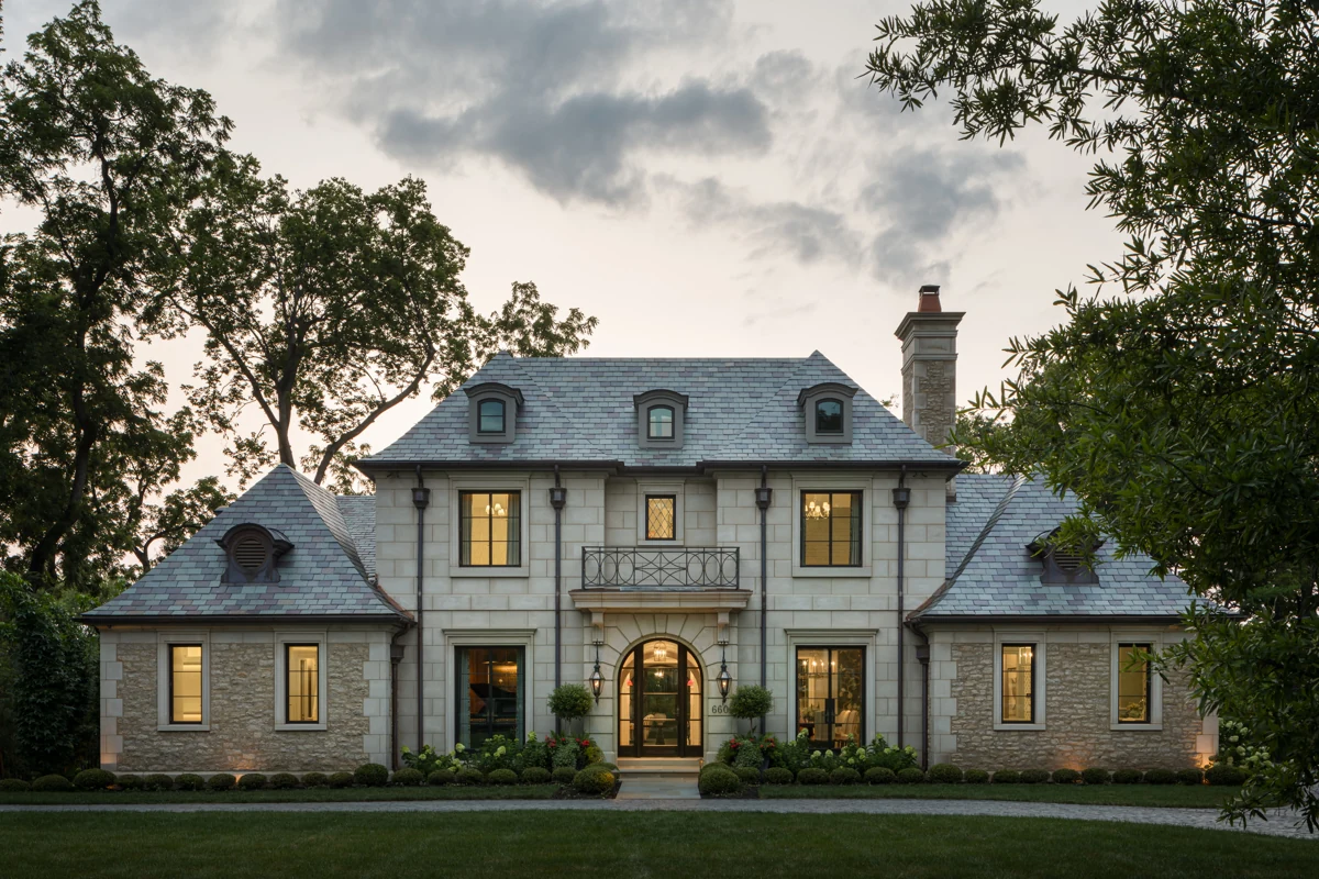 The Belmont - French estate exterior, Somerset County NJ luxury renovation