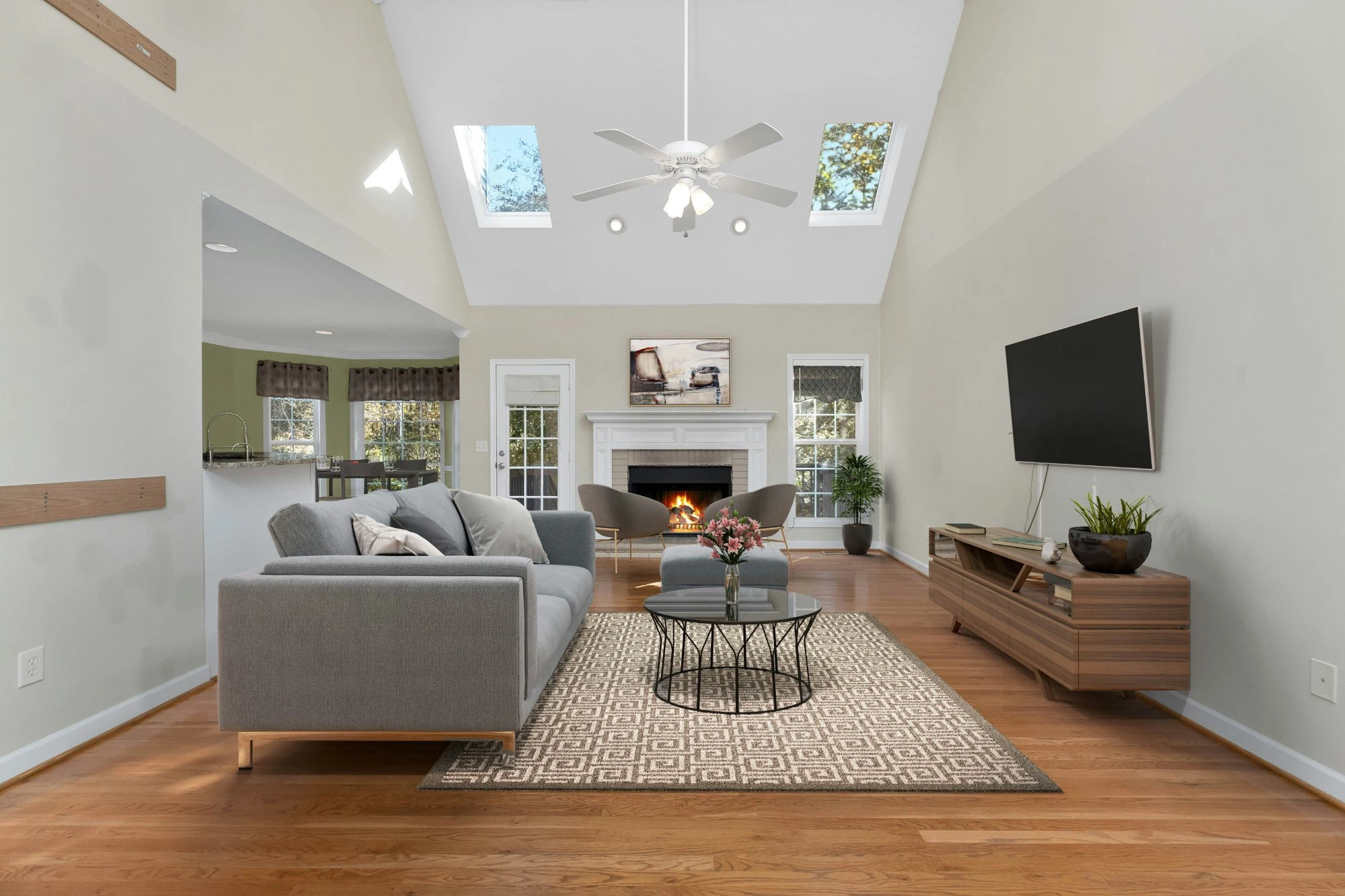Vaulted family room